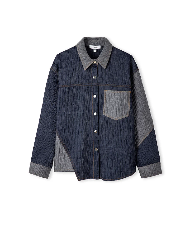 Ipekyol  Color-Block Crushed Textured Jacket for Women | Best Price UAE